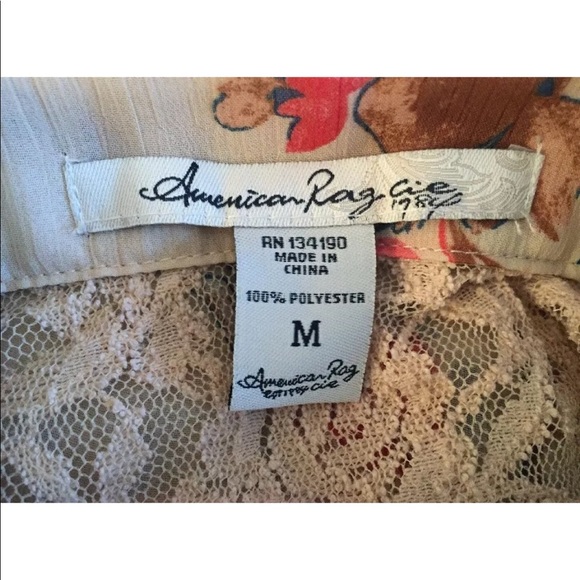 AMERICAN RAG Floral Button Down Hi / Low Blouse - Picture 6 of 7